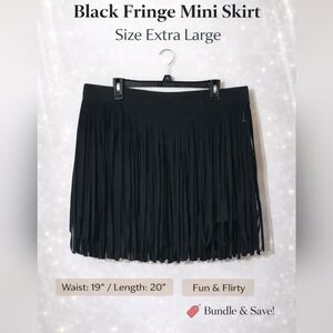 Idyllwind Black Fringe Mini Skirt